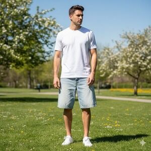 Liberty Blues Mens Size 38 Tall Denim Shorts Casual Workwear Rugged Jorts Retro